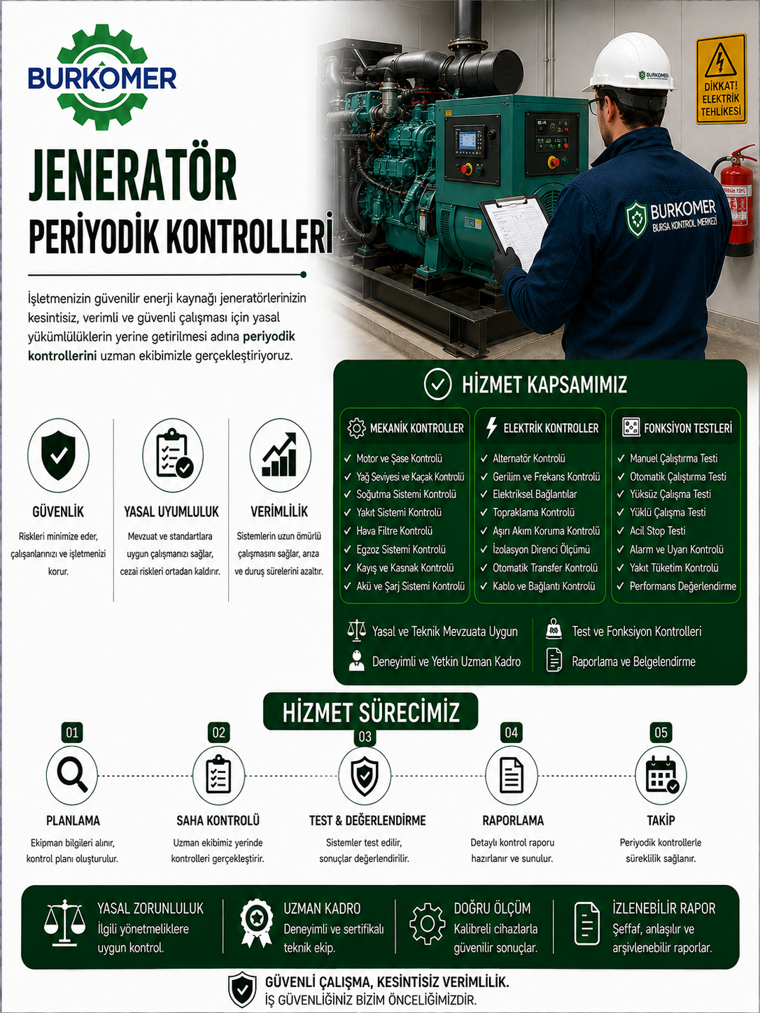 Jenaratör Periyodik Kontrolleri - BURKOMER periyodik kontrol